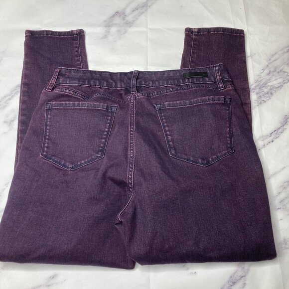 H by Halston Mid Rise Skinny Jeans Womens Size 8 Petite Purple Mid Rise i81 - Picture 3 of 3